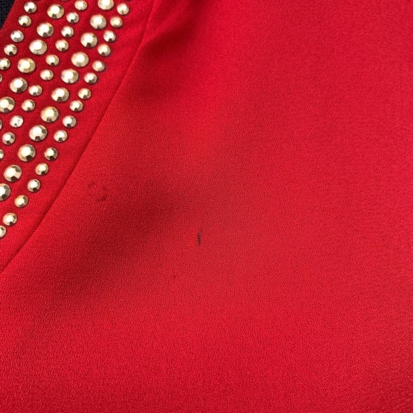 Cato Boho Red Asymmetrical Blouse - Picture 9 of 15